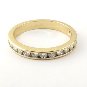 Vintage 14 Karat Yellow Gold Diamond Wedding Band Size 7 #4604
